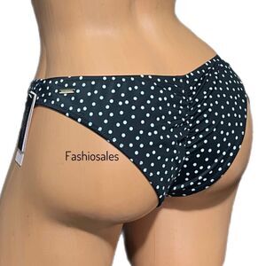 Victorias Secret Swim Itsy Bikini Bottom Ruched Back white dots Xlarge